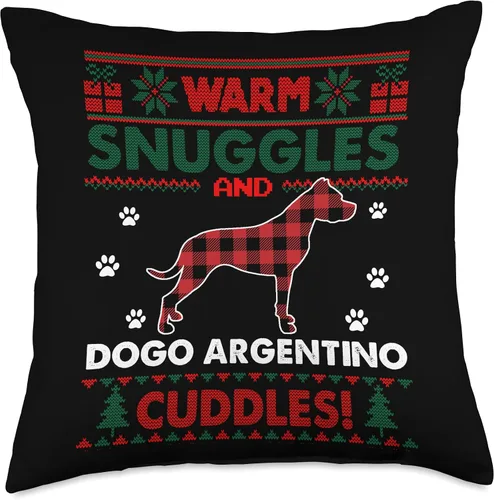 Miniatura 5 de Dogo Argentino Dog Owners Matching Family Pajama Dogo Argentino Lovers Gifts - Cojín feo de Navidad, 16 x 16 pulgadas, multicolor