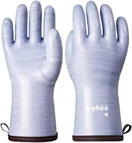 Miniatura 9 de LANON Protection Wahoo Guantes de silicona líquida para horno ahumador, grado de contacto con alimentos, guantes resistentes al calor para cocinar