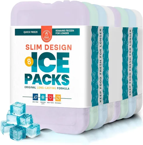 Miniatura 10 de Healthy Packers Reusable Ice Packs for Lunch Boxes - Long Lasting Slim Freezer Packs, Thin Non-Toxic BPA-Free Hard Gel Ice Blocks for Coolers, Kids