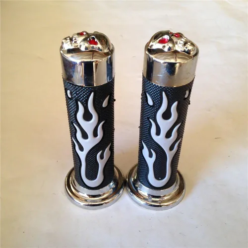 Miniatura 5 de XKMT-Flame Gel Style Thinner Wall Grips Skull Grey ATV Quad Compatible con KAWASAKI POLARIS SEADOO BOMBARDIER Jet SKI FOREMAN RECON RINCON Brute