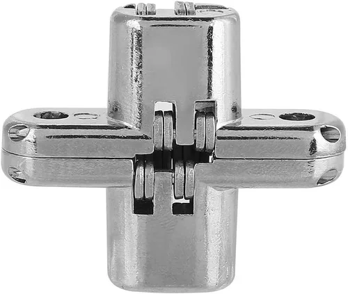 Miniatura 5 de Bisagras ocultas de aleación de zinc de 180 grados Bisagra de puerta cruzada oculta invisible Kit de gabinete de muebles de fácil instalación (S)