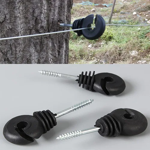 Miniatura 4 de 25 piezas de aislador eléctrico negro para valla, poste de anillo, aislador autorroscante, aislador de poste de madera que ahorra mano de obra y 1