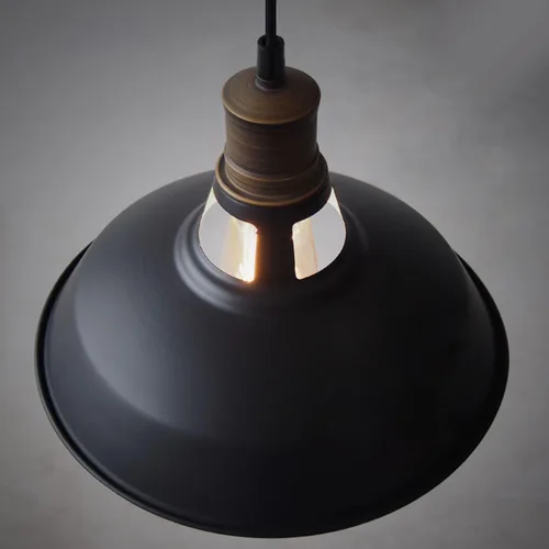 Miniatura 7 de CLAXY Ecopower luz colgante de metal mini estilo galpón industrial, 1 luz, cableada para cocina, desván, restaurante, bar