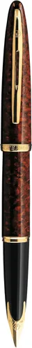 Miniatura 6 de Pluma estilográfica Waterman Carene Deluxe con punta mediana de oro macizo y tinta azul (S0699940), ámbar (Marine Amber)