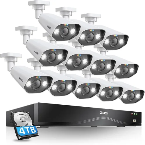 Miniatura 13 de ZOSI Sistema de cámara de seguridad PoE con reflector 4K de 8 canales, 8 cámaras IP para exteriores e interiores de 8 MP/4K, detección