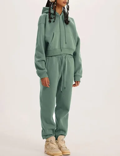 Miniatura 93 de Kissonic Conjunto deportivo de forro polar para mujer, 2 piezas, sudadera con capucha y pantalones deportivos