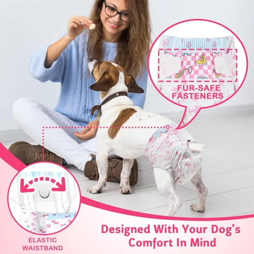 Miniatura 4 de Dono - Pañales desechables para mascotas hembras, súper absorbentes, suaves, con calentamiento y orina, pañales para perritas, incluye 20 pañales