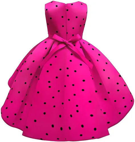 Miniatura 3 de Vestido de princesa sin mangas con estampado de lunares para niñas 5 años rosa intenso 2-3 años