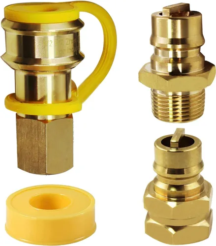 Miniatura 3 de Generador de combustible dual de latón macizo hembra y macho, manguera de propano natural, conexión rápida, accesorios de desconexión para tubería