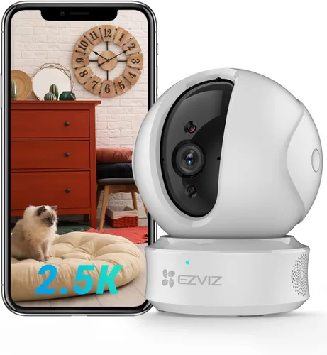EZVIZ C6CN 2K+ Cámara de seguridad Wi-Fi interior con inclinación y panorámica, detección humana, seguimiento inteligente, comunicación C6CN 2.5K