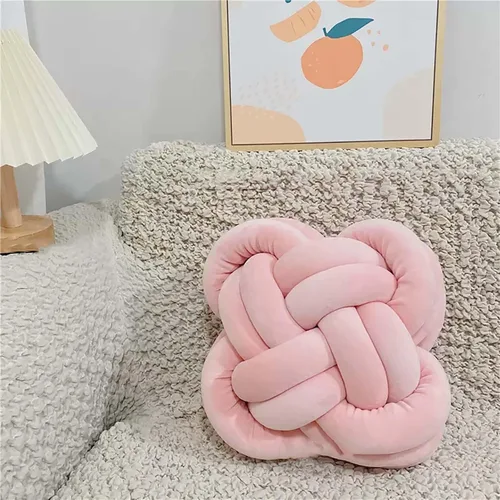 Miniatura 2 de Bola de almohada de nudo, cojines decorativos con tela de terciopelo para sofá cama, decoración de 12 pulgadas, cojines cuadrados anudados para sala