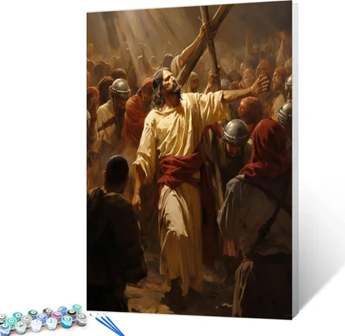 Miniatura 9 de Kits de pintura por números para adultos principiantes, pintura al óleo sobre lienzo de 16 x 20 pulgadas, lámpara de flores y óleo, pigmento 4-Art-06