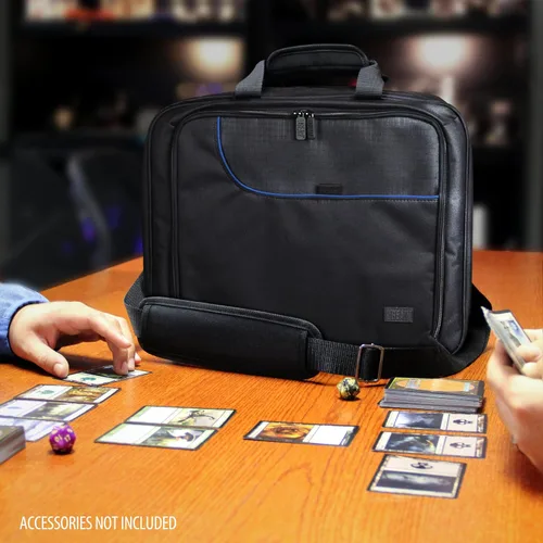 Miniatura 2 de Bolsa de viaje USA Gear XL para mazo de cartas TCG MTG - Bolsa grande de almacenamiento para cartas MTG con correa de hombro acolchada, interior Azul