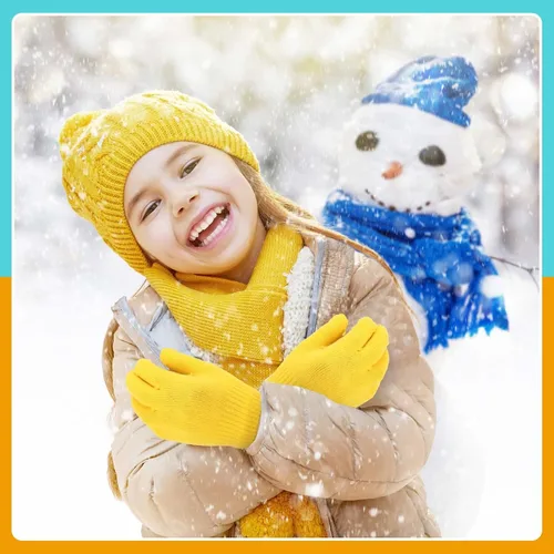 Miniatura 5 de 48 guantes de punto para niños, guantes elásticos para niños pequeños, guantes de invierno para niños, guantes de dedo para niños y niñas