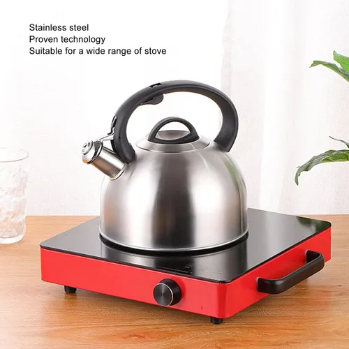 Miniatura 6 de Hervidor de té silbante de 3 litros, hervidor de té silbante, tetera de acero inoxidable, calentamiento rápido con botones de un solo toque
