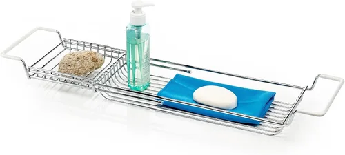 Miniatura 3 de Home Intuition Bandeja de bañera extensible de acero inoxidable sobre la bañera de garra
