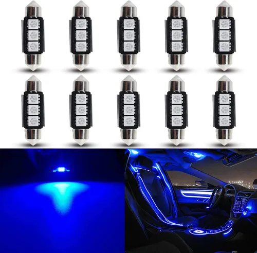 Miniatura 19 de Bombillas LED Festoon 6411 6418 C5W de 9 a 30 V extremadamente brillantes, sin errores, 1.5 pulgadas, 1.417 in para luces de cúpula de mapa