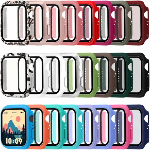 Sieral 24 piezas protector de pantalla de reloj inteligente, funda parachoques de reloj, carcasa rígida de PC con cubierta protectora de pantalla de