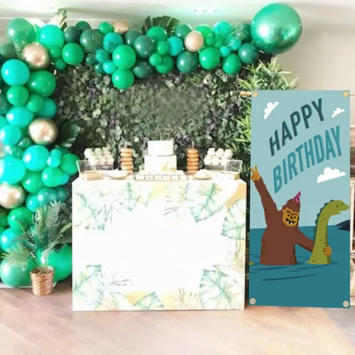 Miniatura 6 de Bigfoot Loch Ness Monster - Decoración para fiesta de cumpleaños, baby shower o fiesta temática de monstruos, cabina de fotos, decoración de telón