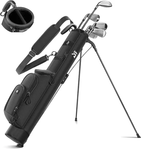 Bolsa de golf ligera con bolsillo más fresco, pequeña bolsa de transporte de golf Sunday para 6 a 8 clubes, compacta y portátil para hombres y