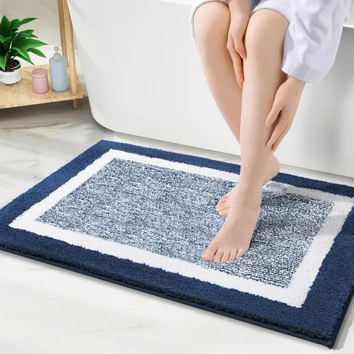 Miniatura 31 de OLANLY Alfombras de baño 24x16, tapete de baño de microfibra extra suave y absorbente, antideslizante, lavable a máquina, alfombra de baño esponjosa