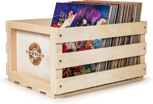 Crosley Record Caja de almacenamiento. talla única Natural