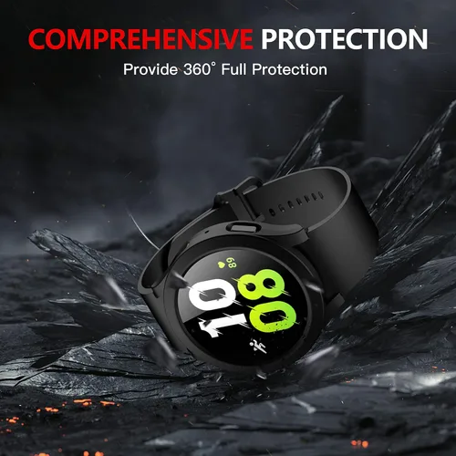 Miniatura 4 de Langboom Funda rígida negra compatible con Samsung Galaxy Watch 5 Galaxy Watch 4 de 1.732 pulgadas (1.732 in) con protector de pantalla, protector