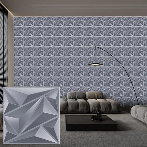 Miniatura 30 de Heikki Paquete de 30 Paneles de Pared 3D para Decoración de Pared Interior, Paneles de Pared con Textura de Flores de PVC para Sala de Estar