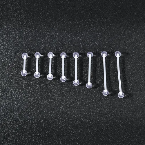 Miniatura 3 de Piercing para lengua de acrílico flexible de 0.49 oz, transparente, para el trabajo, embarazo, resonancia magnética, cirugía y más, 0.47 a 1.49