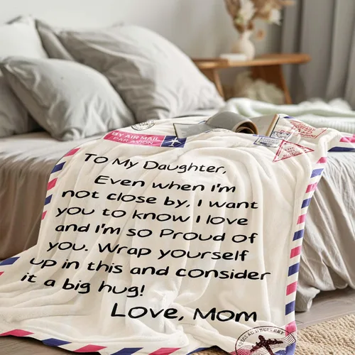 Miniatura 2 de UFOORO Manta de regalo para hija, manta de parte de mi hija, manta de parte de mamá, regalo reflexivo del día de la madre, cumpleaños o graduación