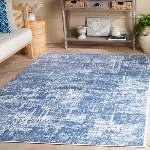Miniatura 15 de SAFAVIEH Amelia Collection ALA700A - Alfombra decorativa de 2'2" x 4', diseño moderno abstracto, color marfil y azul, no desprende pelusa y de fácil