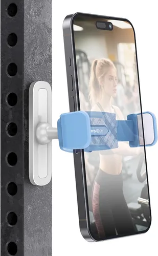 APPS2Car Soporte magnético para teléfono de gimnasio, ajustable 360, compatible con teléfonos inteligentes de 4.7 a 6.5 pulgadas, base y junta de