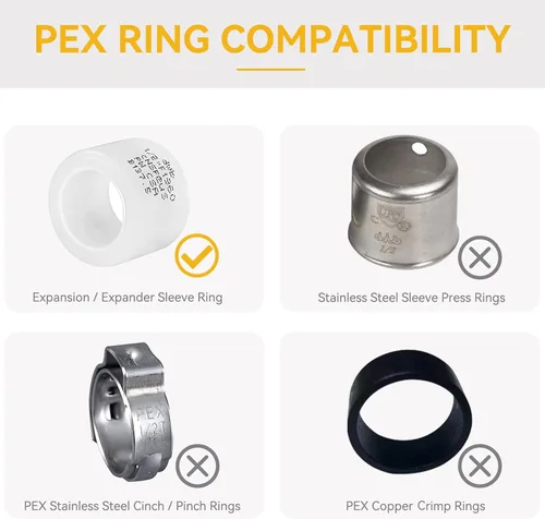 Miniatura 6 de Paquete de 5 accesorios PEX-A, adaptador NPT hembra de expansión de latón de 1 x 1 pulgada, adaptador roscado hembra PEX ASTM F1960 para tubos Pex