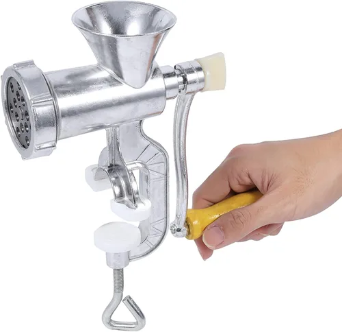 Miniatura 2 de Wakects Picadora de carne manual, Picadora de carne de mano con abrazadera de mesa de acero, Relleno de embutidor de salchichas, Máquina