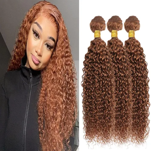 Miniatura 183 de Color 30 paquetes de cabello humano marrón onda del cuerpo paquetes 8 10 12 pulgadas brasileño virgen Remy extensiones de cabello humano doble trama