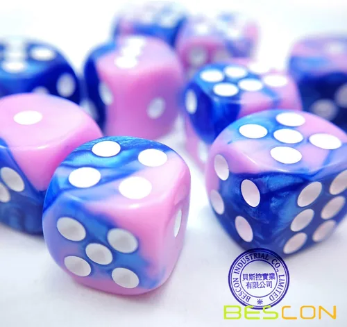 Miniatura 6 de Bescon 0.472 in 6 lados dados 36 en cubo, 0.472 in seis caras Die (36) bloque de dados, efecto Géminis en todos los colores surtidos de flores