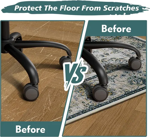 Miniatura 4 de Tapete para silla de oficina para suelo de madera dura, tapete para silla de computadora, alfombra de oficina para sillas rodantes, tapete