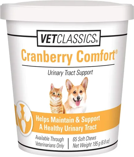 Vet Classics Cranberry Comfort - Suplemento para mascotas para el tracto urinario para perros, gatos, mantiene la salud de la vejiga del perro,