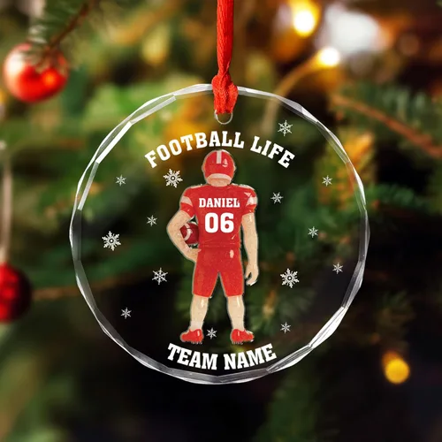 Miniatura 24 de Adorno de fútbol personalizado, para jugadores de fútbol, entrenadores, fanáticos, niños y adultos, decoración deportiva única de vacaciones