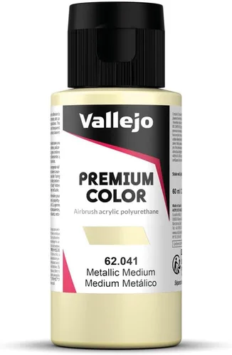 Vallejo - Premium Color RC Metallic Medium 2.02 Fl.Oz. (2.0 fl oz) para aerografía, resina híbrida acrílico-poliuretano de gran resistencia para uso