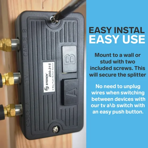 Miniatura 10 de STEREN Divisor coaxial de 2 vías, interruptor de red, interruptor de transferencia manual, cortes abdominales, adaptador de cable HDMI a coaxial