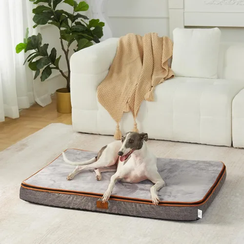 Miniatura 6 de LIORCE Cama grande para perros de espuma viscoelástica, camas ortopédicas de 4 pulgadas de grosor para perros grandes, cama impermeable para perros