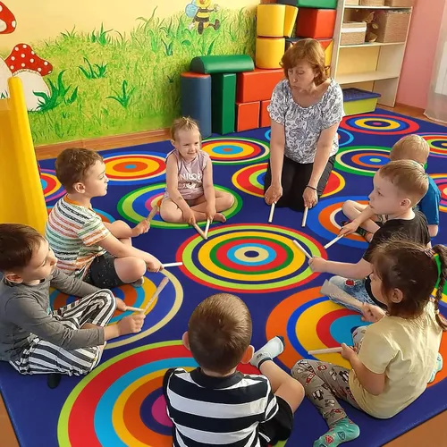 Miniatura 3 de Alfombra grande para aula, alfombra colorida para niños, para preescolar, antideslizante, alfombra de juego divertida para guarderías, sala
