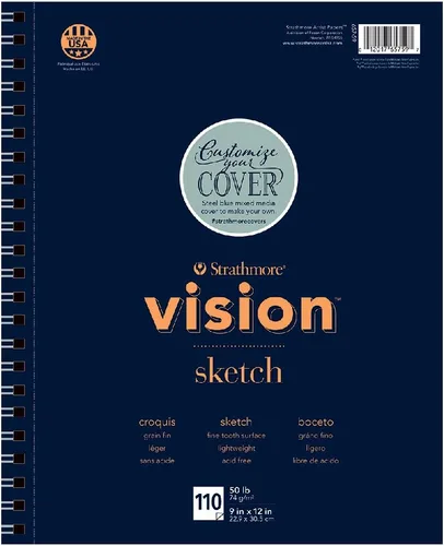 Miniatura 12 de Strathmore Vision Cold Press - Bloc de acuarela de 11 x 15 pulgadas, 140 libras, 30 hojas -62640610