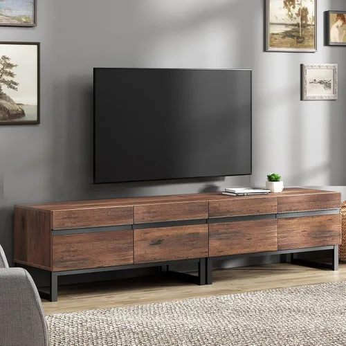 Miniatura 14 de WAMPAT Moderno soporte de TV para televisores de hasta 50 pulgadas, consola de TV con centro de entretenimiento con gabinete de almacenamiento