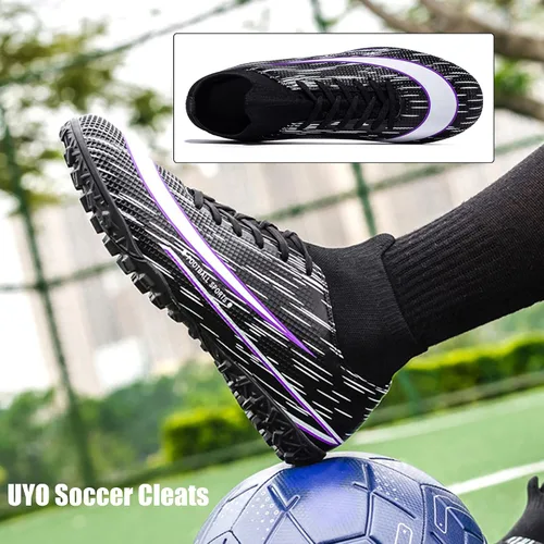 Miniatura 7 de Men's Soccer Shoes Football Cleats Indoor High-Tops Lace-Up Non-Slip Spikes Turf Boots