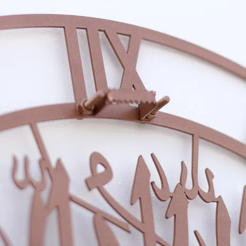 Miniatura 5 de iwa concept Primer reloj silencioso islámico de metal Kalima Decoraciones de pared de Ramadán islámico Regalo moderno de inauguración de la casa