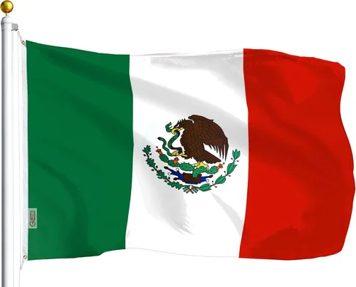 G128 Bandera de México, 3 x 5 pies, serie LiteWeave, impresa en poliéster 100D, bandera de país, colores vibrantes, ojales de latón