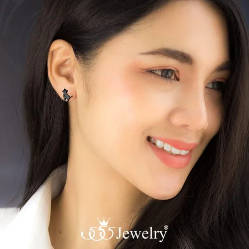 Miniatura 2 de 555Jewelry Aretes pequeños de acero inoxidable para perros pequeños y pequeños para mujeres y niñas