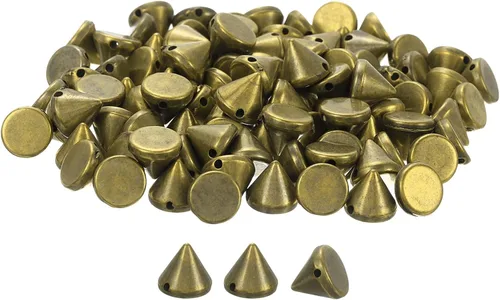 Miniatura 13 de uxcell 200 tachuelas acrílicas con forma de cono de espiga, 0.316 x 0.315 pulgadas, parte trasera plana, pegamento para coser en cuentas punk
